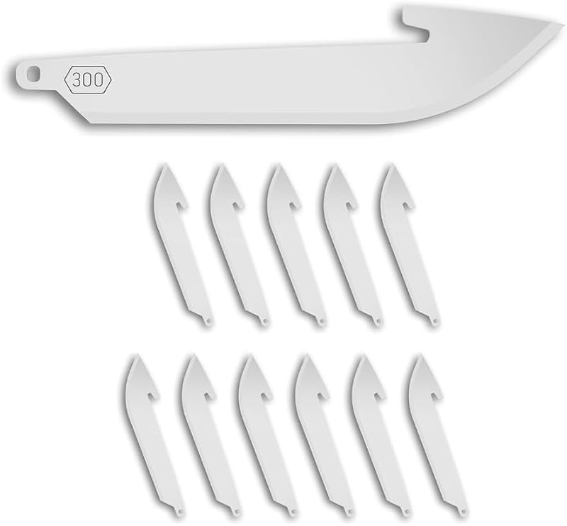 Lâminas de reposição Drop-Point OUTDOOR EDGE de 7,62 cm, aço inoxidável, para facas RazorSafe Series 300 e 301, pacote com 12