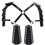 Men's Steampunk Adjustable Faux Leather Body Chest Harness with Shoulder Armors Buckles for Party...