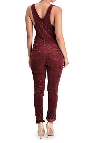 G-Style USA Women's Corduroy Overalls RJHO446 - Burgundy - Large - S1G - Thumbnail 3