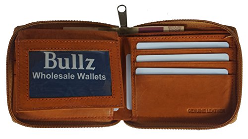 Mens Zip Around Bifold Wallet Safe and Secure Zipper Genuine Leather2