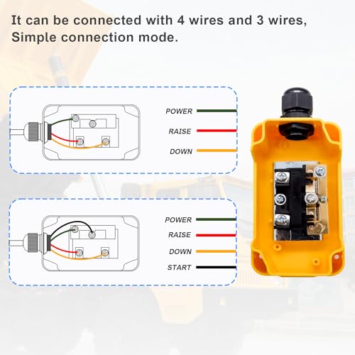 Image of mxuteuk Dump Trailer Remote Control Switch 12V DC Trailer Up and Down Push Button Control Switch for Lift Gate Truck Tipper Trailer G018