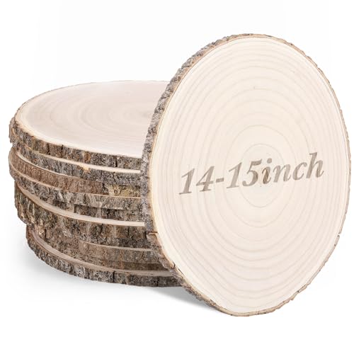 Tioncy 10 Pack Large Wood Slices for Centerpieces Unfinished Rounds