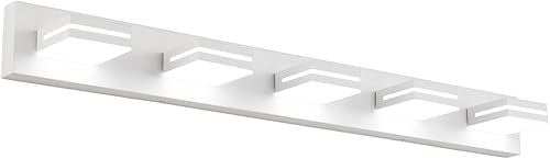 Miniatura 74 de SineRise - Lámpara LED para tocador de baño - Moderna lámpara regulable de acrílico con acabado blanco mate para iluminación de pared sobre el