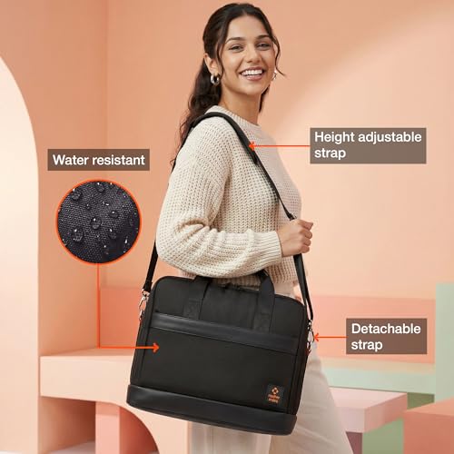 Image of Nasher Miles Briefcase & Messenger Bag | Lightweight PU & Polyester with Adjustable Strap, Fits Laptop | Ideal for Office & Travel | for Men & Women