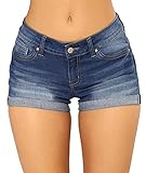 Govc Women Casual Summer Mid Waist Stretchy Denim Jean Shorts Junior Short Jeans