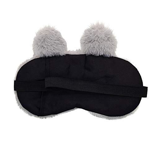 Image of Jenna Eye Mask for Sleeping with Adjustable Strap Super Soft Sleeping Mask Blind Fold for Comfortable Sleep Travelling Sleep Mask (Fur Cat Grey)