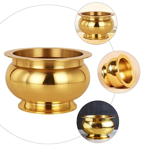 Homsfou 0T6173381AXW20DXG6HJ92 Buddhist Incense Burner, Copper Treasure Basin Fengshui Incense Cone Stick Holder Buddha Offering Bowl Chinese Incense Burner Offering Basin thumb #6