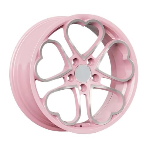 ATATQR 2pcs Forged Heart-Shaped Wheel Rims (Pink/Black) Compatible for Honda Civic JDM Miata(18 Inch)