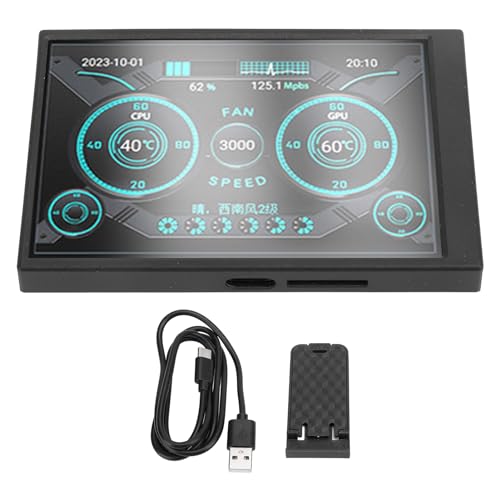 Image of 3.5 inch Computer Temp Monitor, Secondary Screen Stretched Bar LCD Display, PC Sensor Panel Display for Laptop Computer Speed Temperature CPU GPU Monitoring