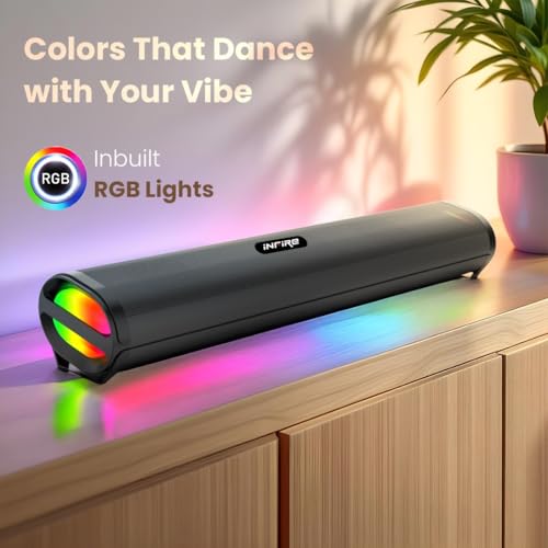 Image of iNFiRe FireBar 50 50W Bluetooth Soundbar with RGB Lights, TWS Function, Multiple Modes (BT /FM /AUX /USB /TF), Home Audio Speaker