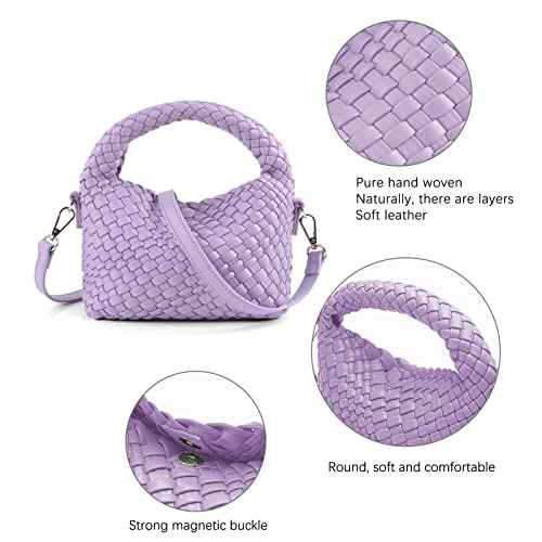 Bolso tejido femenino con correa desmontable y asa pequeña miniatura 5