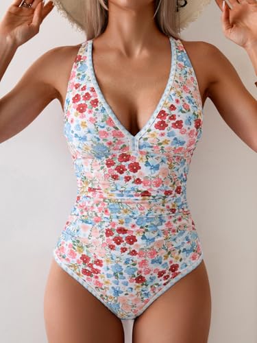 B2prity One Piece Swimsuit for Women Tummy Control Ruched Bathing Suit4