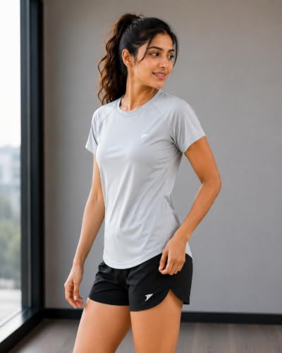 Image of sportywear Polyester Woman Sports T-Shirt Quick Dry Breathable Active Wear Tee |GYMING,Yoga