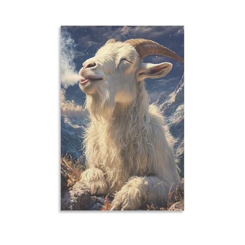 Cabra cuadro en lienzo para decoración dormitorio y salón moderno poster mural