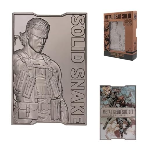 FaNaTtik Metal Gear Solid 2 Limited Edition Solid Snake Metallbarren - Offizielles Lizenzprodukt, 5.000 weltweit, Präsentationsständer inklusive