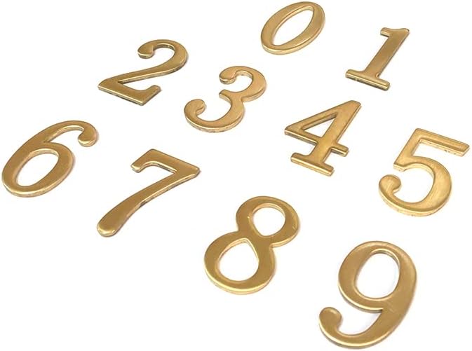 Miniatura 3 de Números de caseta de latón de 2 pulgadas para exteriores, números de dirección 3D autoadhesivos para casa, apartamento, oficina, habitación de