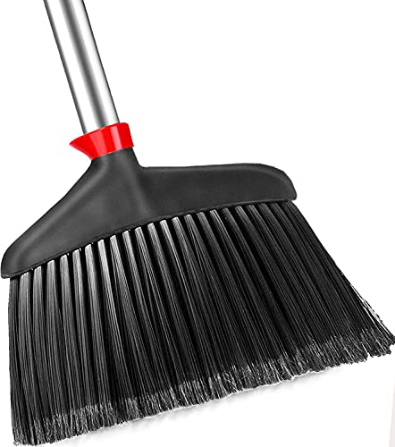 Heavy Duty Broom for Floor Cleaning Outdoor Indoor - CLDREAM Angle Brooms for Sweeping is Perfect Commercial Courtyard Garage Home Kitchen Office Floor Pet Hai