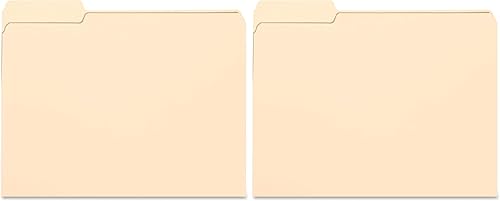 Smead Carpeta de archivos, pestaña de corte 13, posición izquierda, tamaño carta, manila, 100 por caja (10331) (paquete de 2)