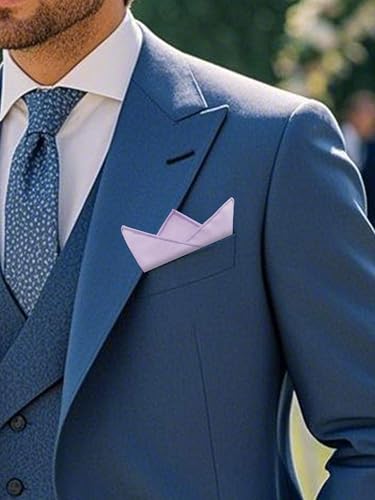 Image of Luckyvestir Pocket Squares for Men Solid Color Cotton Pocket Square Mens Handkerchief for Dinner Church Wedding