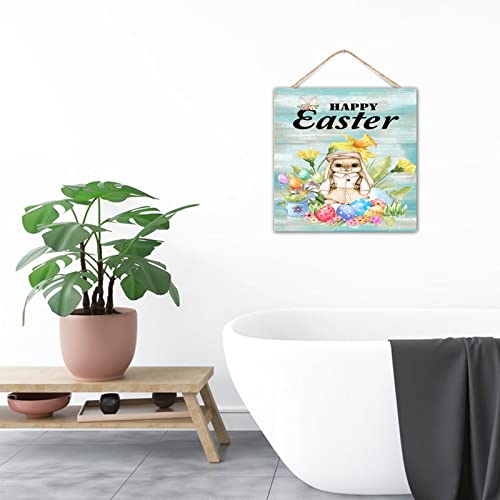 Tableau Happy Easter Bunny Family panneau bois cadeau de Pâques - 7