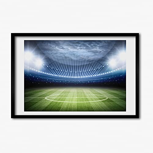 Tableau de stade moderne pour salon avec cadre en bois Tulup 60x40 cm