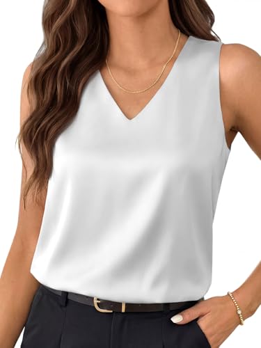 10 Best Silk Shirts for Women That Add Elegance to Any Outfit 9 LILLUSORY Women Silk Satin Tank Top Blouse