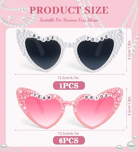 7PCS Bachelorette Sunglasses for Bride to Be, Bride Glasses for Bridal Shower, Bride to Be Gift, Bachelorette Accessories3