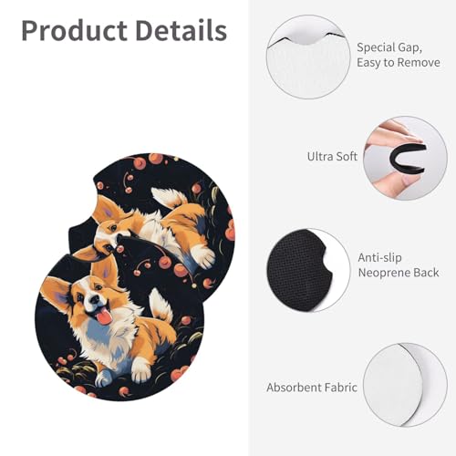Posavasos para coche universales 2 pcs color negro miniatura 3