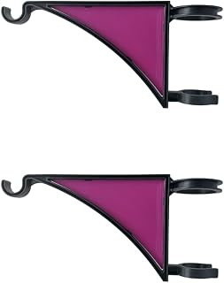 2 PCS Fence Post Hangers with Purple Solid Panel Inserts(Plant Hanger, Garden Hook) Fits 2 3/8" Diameter Posts
