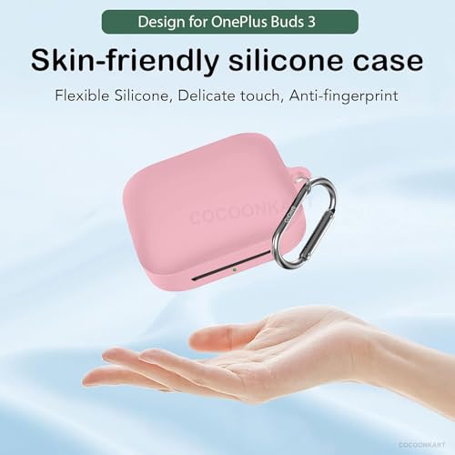 Image of Silicone Case Cover Compatible for OnePluss Buds 3 -Pink