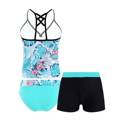 iiniim Big Girls Two Piece Halter Tankini Swimsuit Tank Top with Boyshort Sets Summer Beach Bathing Suit4