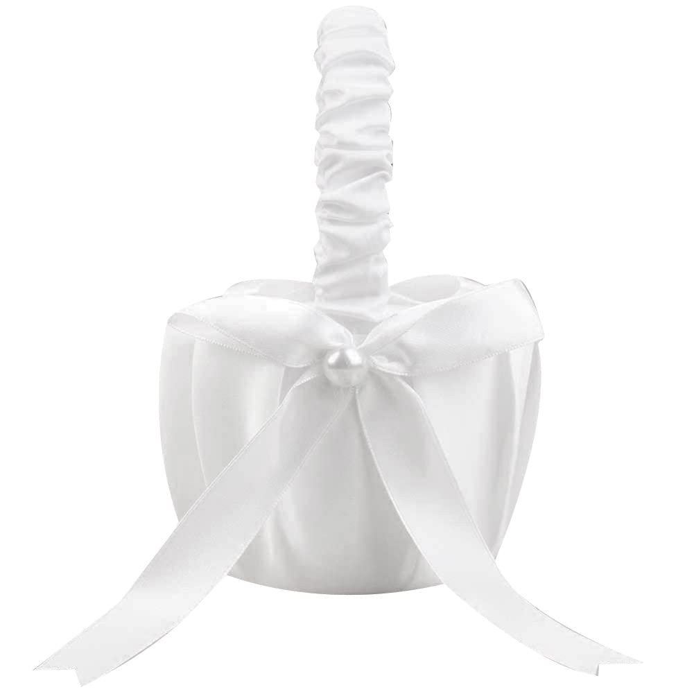 Tlilyy Cesto di Fiori da Sposa nel da 2 Pezzi, Cesto Romantico per Ragazze di Fiori di Fiori