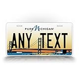 Custom Mackinac Bridge Michigan License Plate MI Pure Michigan Auto Tag Replica of Official Optional...
