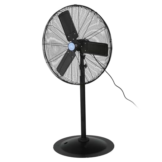 iLIVING ILG8P30-72 Commercial Pedestal Floor Fan, Shop 30”, Black