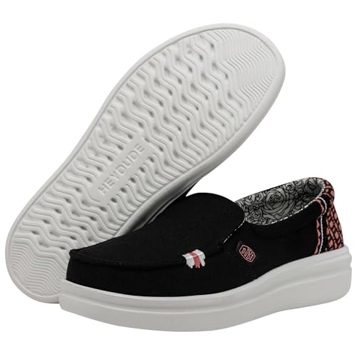 Image of HEYDUDE Women's Misty Rise Slip On Loafers | Woven Textile Platform