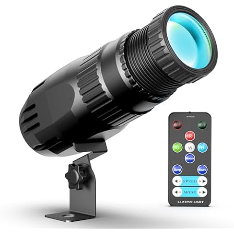 10W RGBW 4 in 1 Mini Pinspot Light Remote Control Spotlight Super Bright Beam Pin Spot Light Disco Ball Light Jump Gradual Breathe Modes for Disco Party Bar Club Show Wedding Children's Theater Cover