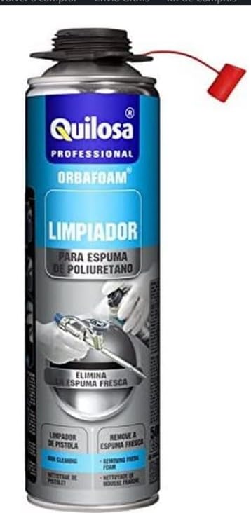 QUILOSA -LOTE 5 Espumas Multiusos ORBAFOAM con Limpiado QUILOSA y Pistola Azul Aplicación