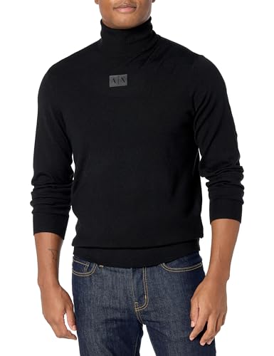 Armani Exchange Men's Merino Wool Mix Pullover Turtleneck Sweater