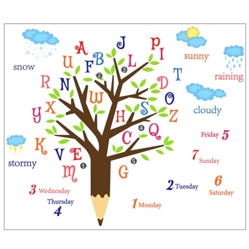 Vinilos Decorativos Educativos de Letras y Árbol 30x90cm