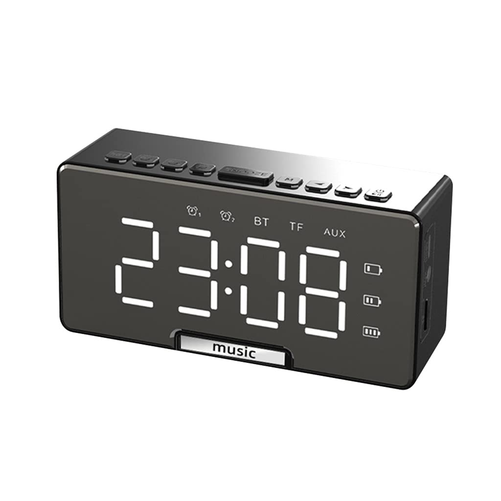 Hrwly Roze Music Alarm Clock Led Digital 2 Alarms Snooze Electronic Watch Dimming Adjustable Phone Stand Rechargeable(Roze)