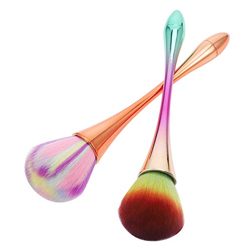 lorelo 2 pieces Nail Dust Cleaning Brush Soft Foundation Brushes Powder Brush and Blush Brush for Daily Makeup