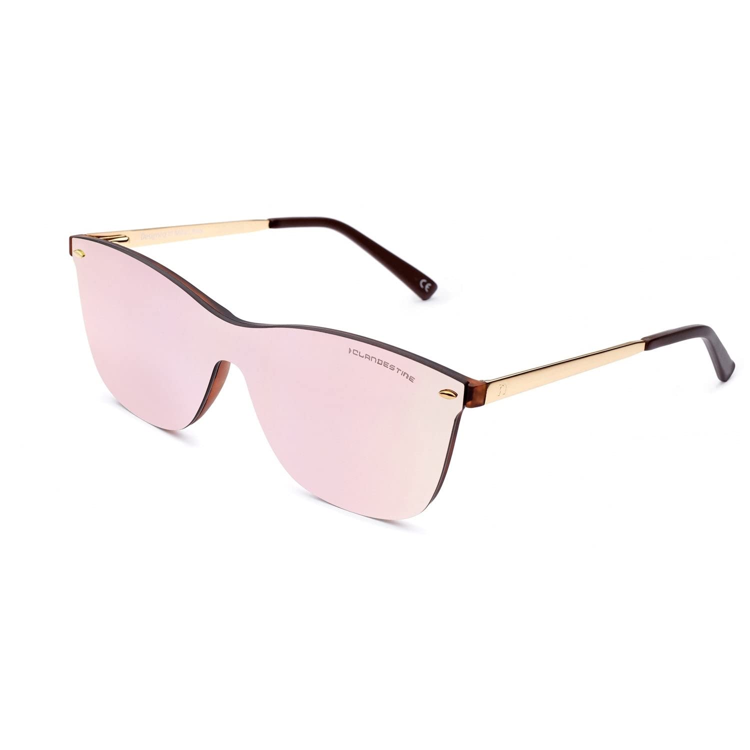 CLANDESTINE - Gafas de Sol Unisex - Modelo Way - Lentes de Nylon y Montura de Gafas de Acero - Talla Única - 144 mm x 50 mm