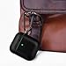 V-MORO Compatible with Airpods Case, Genuine Leather Airpods Case with Keychain for Airpods 2 & 1, Front LED Visible, Protective Cover Skin Black