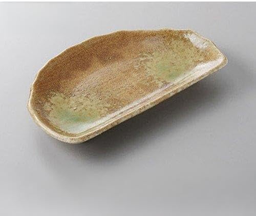 Set of 10 Pottery Dishes, Iga Oribe Half-moon Pottery Dishes, 8.1 x 5.2 x 0.9 inches (20.8 x 13.2 x 2.2 cm), Japanese Tableware, Restaurants, Commercial Use, Tableware, Tableware, Tableware,