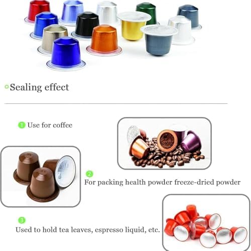 Máquina de sellado manual de cápsulas de café, sellador versátil para cápsulas de 37 mm, ideal para uso doméstico y cafetería