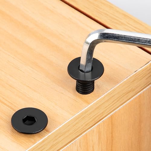 Tunejoy 20 Stück M6 x 35 mm Senkkopfschrauben Schwarz Senkschrauben Edelstahl A2 V2A Senkkopf Innensechskant DIN 7991 Vollgewinde mit Inbusschlüssel