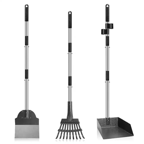 3-Piece Dog Waste Set – Rake, Scoop & Shovel Pooper Scooper Set