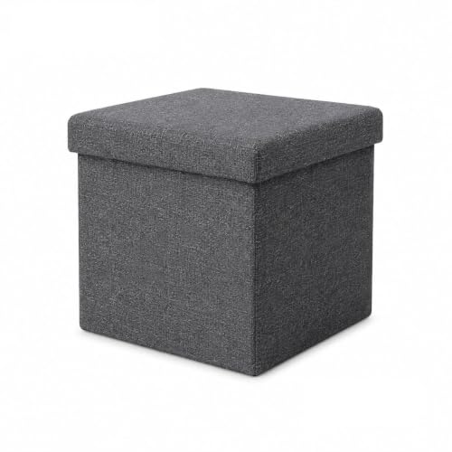 Image of ABTRIX WITH AB Comfy Cube Ottoman Stool, Stylish Multipurpose Footrest & Seating Pouffe for Living Room & Bedroom, 22L Capacity, Padded (30X30X30 cm, Grey)