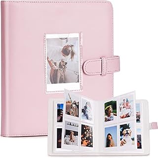Jooheli Photo Album with 256 Pockets - Fits Fujifilm Instax Mini 9 Mini 8 / Mini 90 / Mini 25 / Mini 11 / Mini Link Printer, Polaroid Snap PIC-300, Kodak Mini 3-Inch Film (Pink)