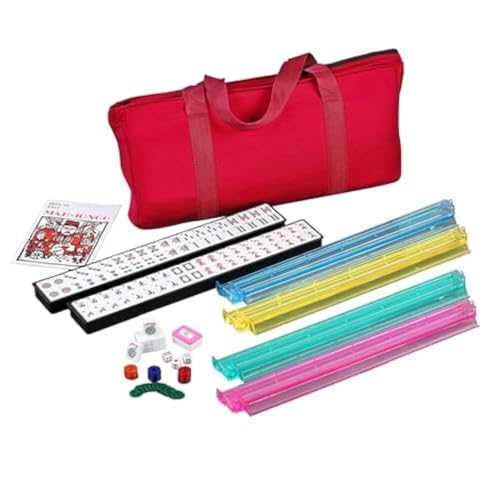 Juego 166 fichas Mahjong americano con bolsa roja liviana